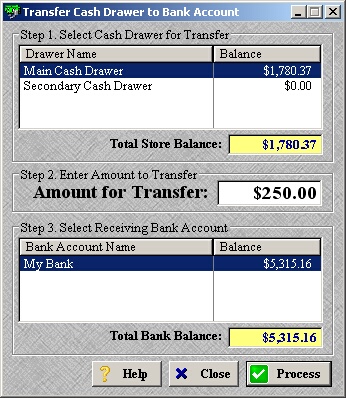 transfer drawer to bank 1